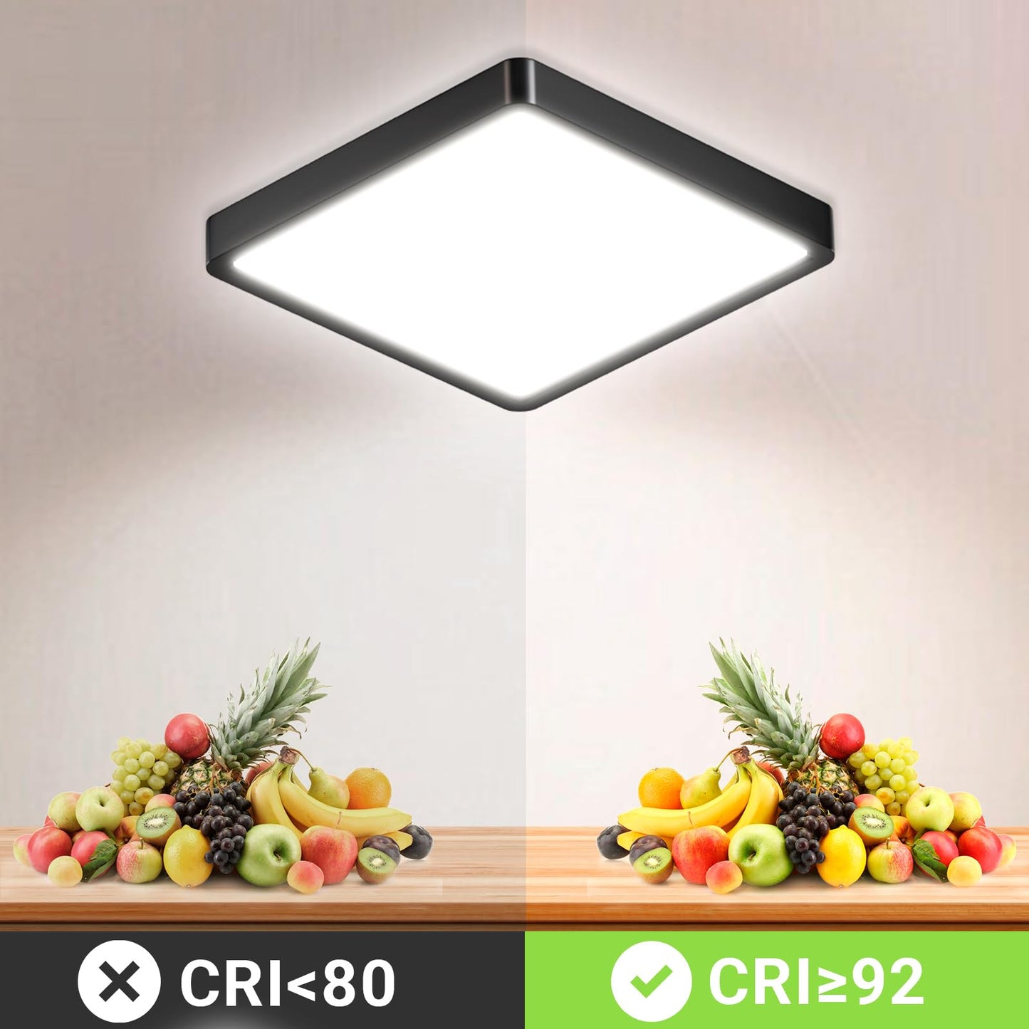 LQWELL® Ceiling Light LED Ceiling Lamp, IP44 Waterproof Bathroom Lamp Square Flat 18W 6000K 1600LM Modern Simple Lamp Thin for Living Room Bathroom Bedroom Kitchen Hallway Basement Office, 220 * 24mm