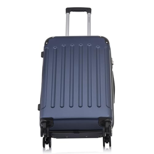 yonsly Koffer Suitcase XL Dunkelblau, Trolley Reisekoffer, Rollkoffer Handgepäck mit 4 Rollen 360°, ABS Hartschalen, Sicherheitsschloss, Weicher Gummigriff, 210D-Futter