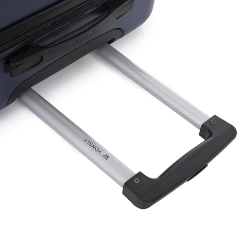 yonsly Koffer Suitcase XL Dunkelblau, Trolley Reisekoffer, Rollkoffer Handgepäck mit 4 Rollen 360°, ABS Hartschalen, Sicherheitsschloss, Weicher Gummigriff, 210D-Futter