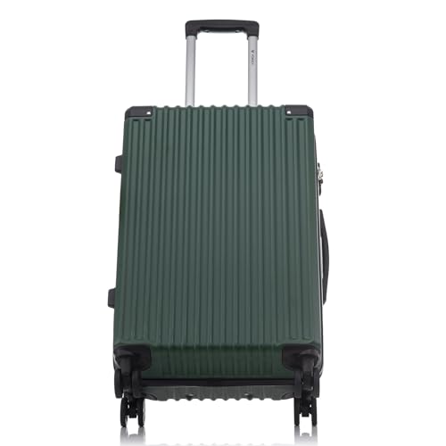 yonsly Trolley Reisekoffer Suitcase Set, Rollkoffer Handgepäck ABS Hartschalen mit 4 Rollen 360°, Sicherheitsschloss, Weicher Gummigriff, 210D-Futter (4er Set, S,M,L&XL, Dunkelgrün)