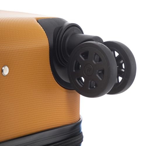 yonsly Koffer Suitcase XL Orange, Trolley Reisekoffer, Rollkoffer Handgepäck mit 4 Rollen 360°, ABS Hartschalen, Sicherheitsschloss, Weicher Gummigriff, 210D-Futter