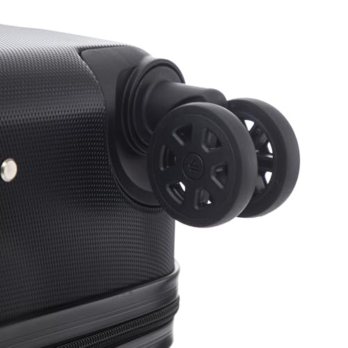 yonsly Koffer Suitcase M Schwarz, Trolley Reisekoffer, Rollkoffer Handgepäck mit 4 Rollen 360°, ABS Hartschalen, Sicherheitsschloss, Weicher Gummigriff, 210D-Futter