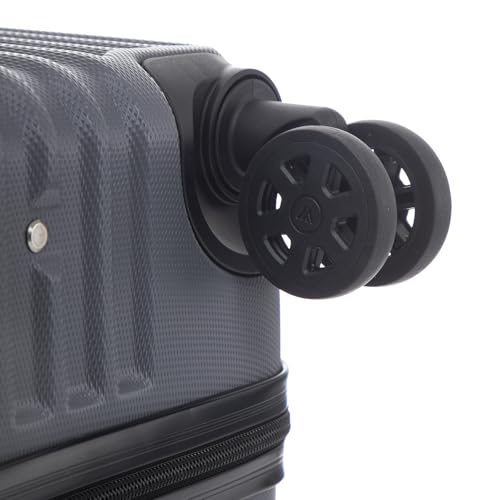 yonsly Trolley Reisekoffer Suitcase, Rollkoffer Handgepäck ABS Hartschalen mit 4 Rollen 360°, Sicherheitsschloss, Weicher Gummigriff, 210D-Futter (XL, Grau)