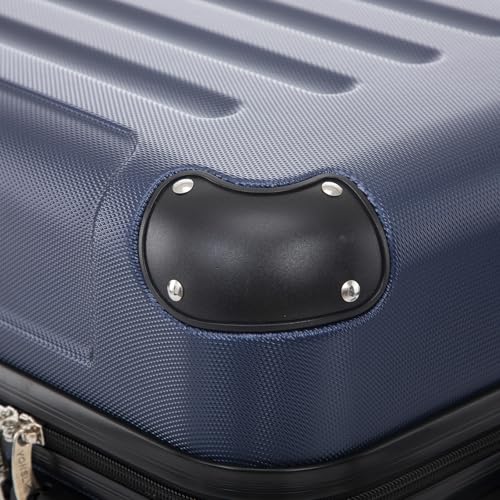 yonsly Koffer Suitcase XL Dunkelblau, Trolley Reisekoffer, Rollkoffer Handgepäck mit 4 Rollen 360°, ABS Hartschalen, Sicherheitsschloss, Weicher Gummigriff, 210D-Futter