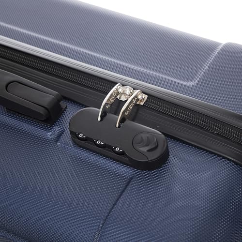 yonsly Koffer Suitcase XL Dunkelblau, Trolley Reisekoffer, Rollkoffer Handgepäck mit 4 Rollen 360°, ABS Hartschalen, Sicherheitsschloss, Weicher Gummigriff, 210D-Futter