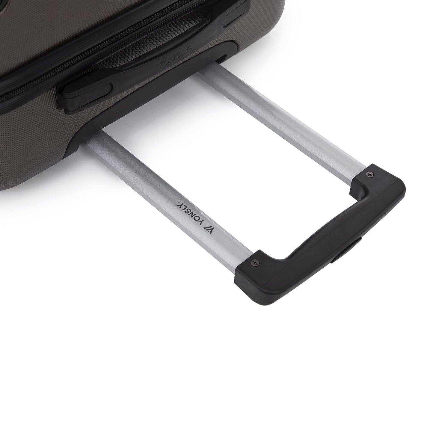 yonsly Koffer Suitcase XL Braun, Trolley Reisekoffer, Rollkoffer Handgepäck mit 4 Rollen 360°, ABS Hartschalen, Sicherheitsschloss, Weicher Gummigriff, 210D-Futter