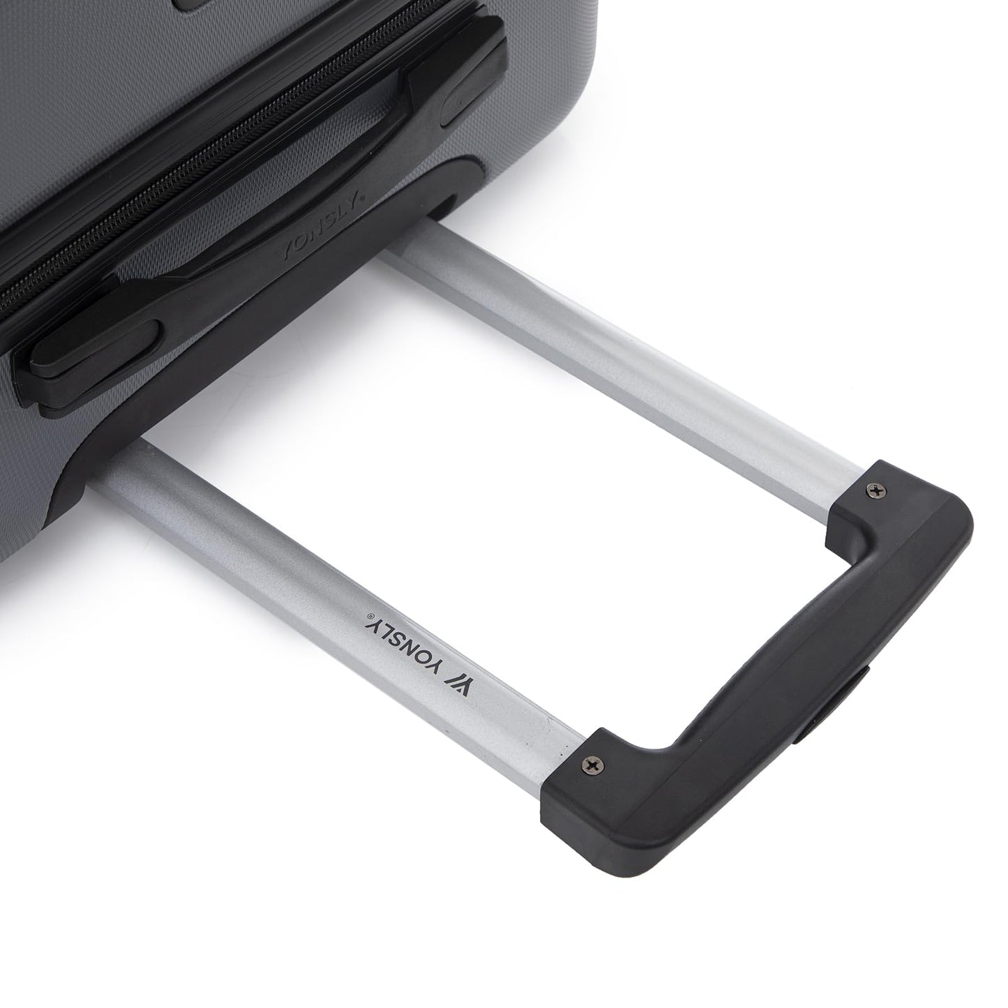 yonsly Koffer Suitcase XL Grau, Trolley Reisekoffer, Rollkoffer Handgepäck mit 4 Rollen 360°, ABS Hartschalen, Sicherheitsschloss, Weicher Gummigriff, 210D-Futter