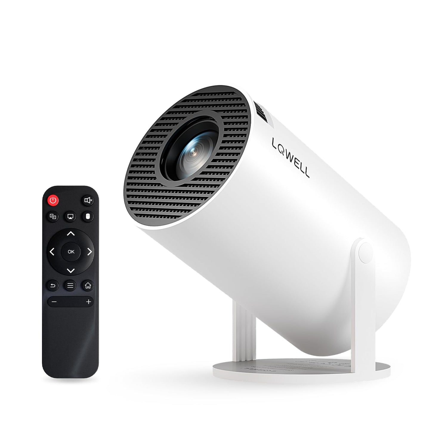LQWELL HY300 Mini Beamer, Native 720P, 4K 1080P Unterstützung, mit Android 11, WiFi 6, Bluetooth 5.0, unterstützt Airplay & Miracast, tragbarer Heim- und Outdoor-Projektor, für Android/iPhone/PC/Mac