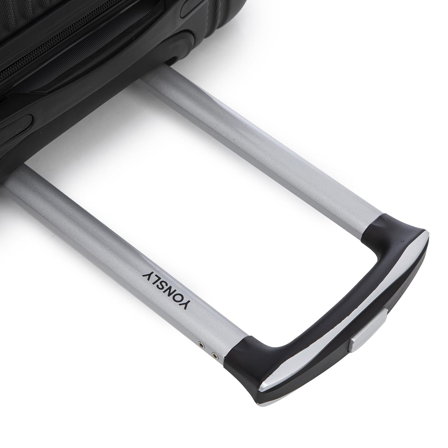 yonsly Koffer Trolley Reisekoffer Suitcase Set, Rollkoffer Handgepäck, Kofferset, Gepäckset mit 4 Rollen 360°, ABS Hartschalen, Zahlenschloss, Weicher Gummigriff (3er Set, M,L&XL, Schwarz)