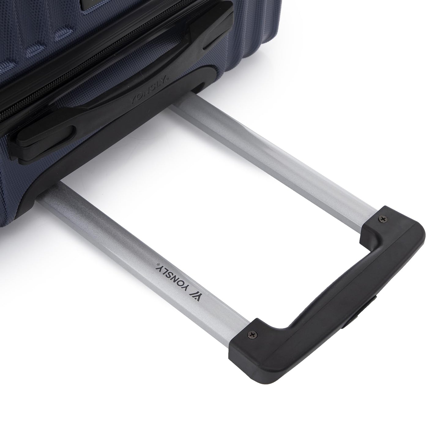 yonsly Trolley Reisekoffer Suitcase, Rollkoffer Handgepäck ABS Hartschalen mit 4 Rollen 360°, Sicherheitsschloss, Weicher Gummigriff, 210D-Futter (S, Dunkelblau)