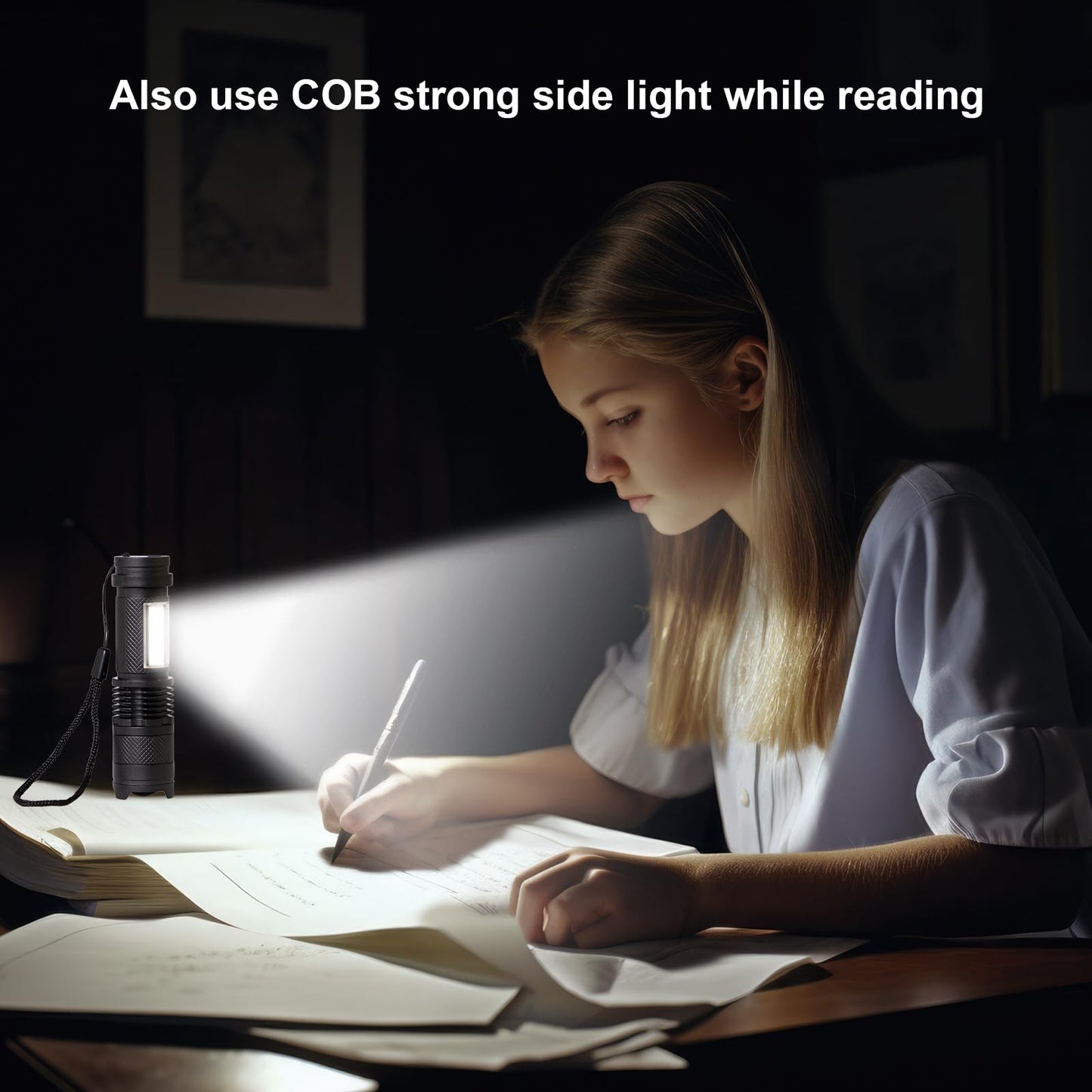 LQWELL® Mini Taschenlampe LED USB C Aufladbar, Zoombares Taschenlampen Klein mit 3 Lichtmodi, Tragbare Hand Flashlight für Camping, Wandern, Notfäll, Laufen, Radfahren, Nachtlesen