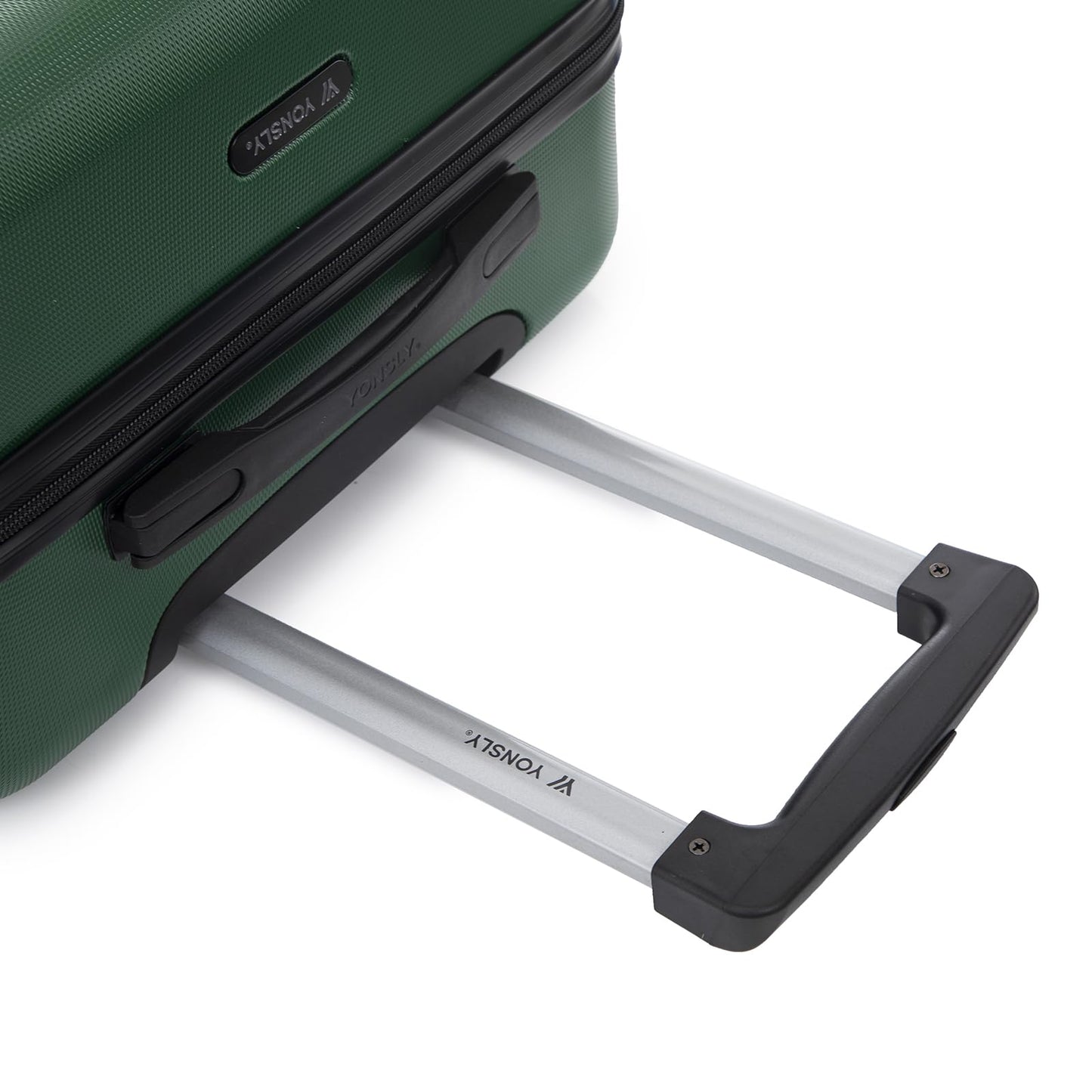 yonsly Koffer Suitcase XL Dunkelgrün, Trolley Reisekoffer, Rollkoffer Handgepäck mit 4 Rollen 360°, ABS Hartschalen, Sicherheitsschloss, Weicher Gummigriff, 210D-Futter