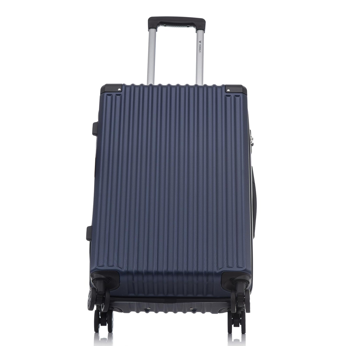 yonsly Trolley Reisekoffer Suitcase, Rollkoffer Handgepäck ABS Hartschalen mit 4 Rollen 360°, Sicherheitsschloss, Weicher Gummigriff, 210D-Futter (S, Dunkelblau)