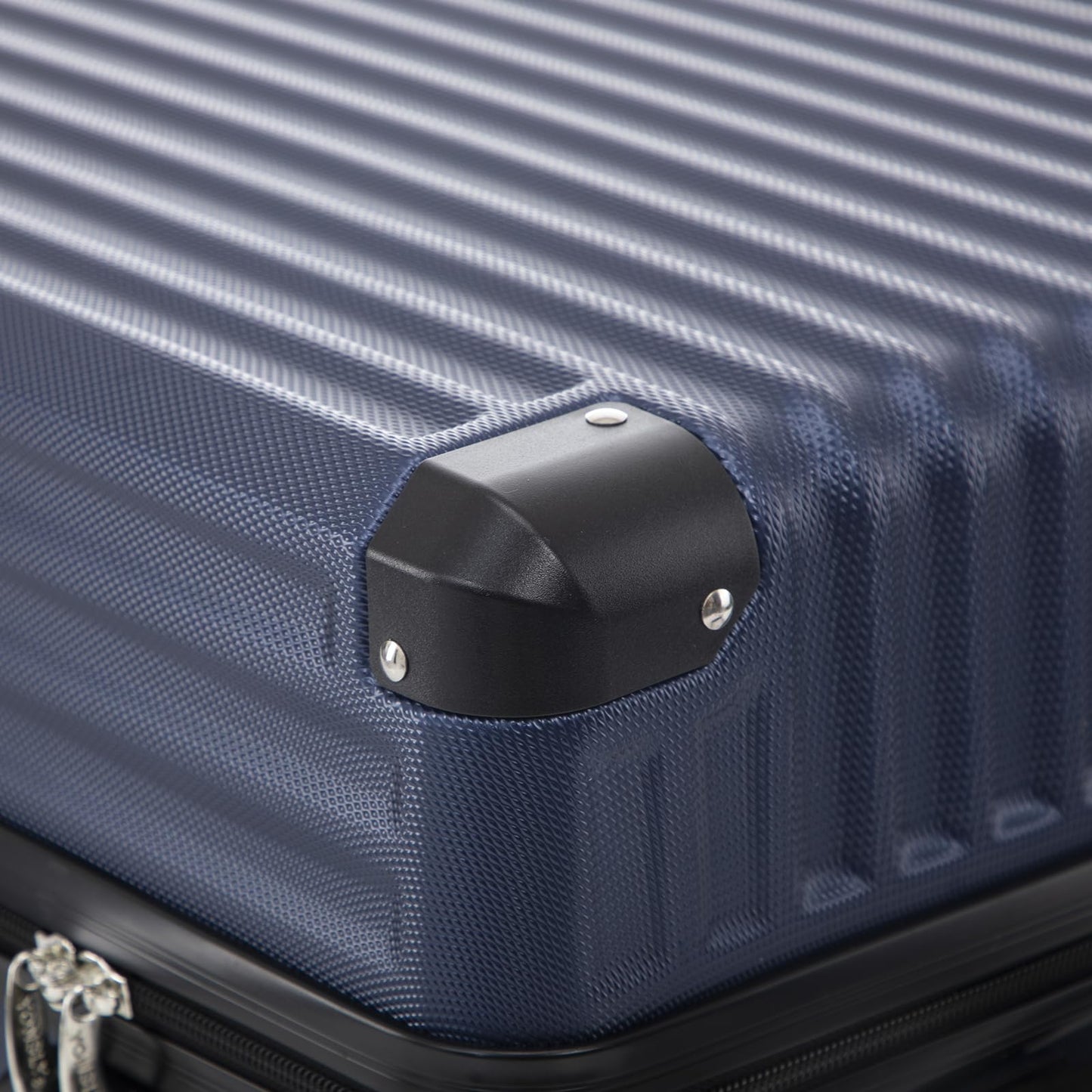 yonsly Trolley Reisekoffer Suitcase, Rollkoffer Handgepäck ABS Hartschalen mit 4 Rollen 360°, Sicherheitsschloss, Weicher Gummigriff, 210D-Futter (S, Dunkelblau)