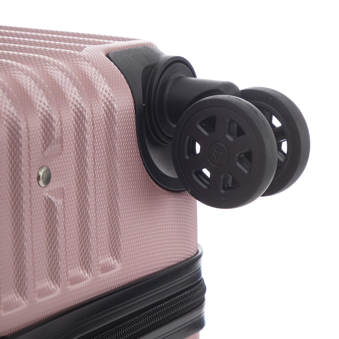 yonsly Trolley Reisekoffer Suitcase, Rollkoffer Handgepäck ABS Hartschalen mit 4 Rollen 360°, Sicherheitsschloss, Weicher Gummigriff, 210D-Futter (XL, Roségold)
