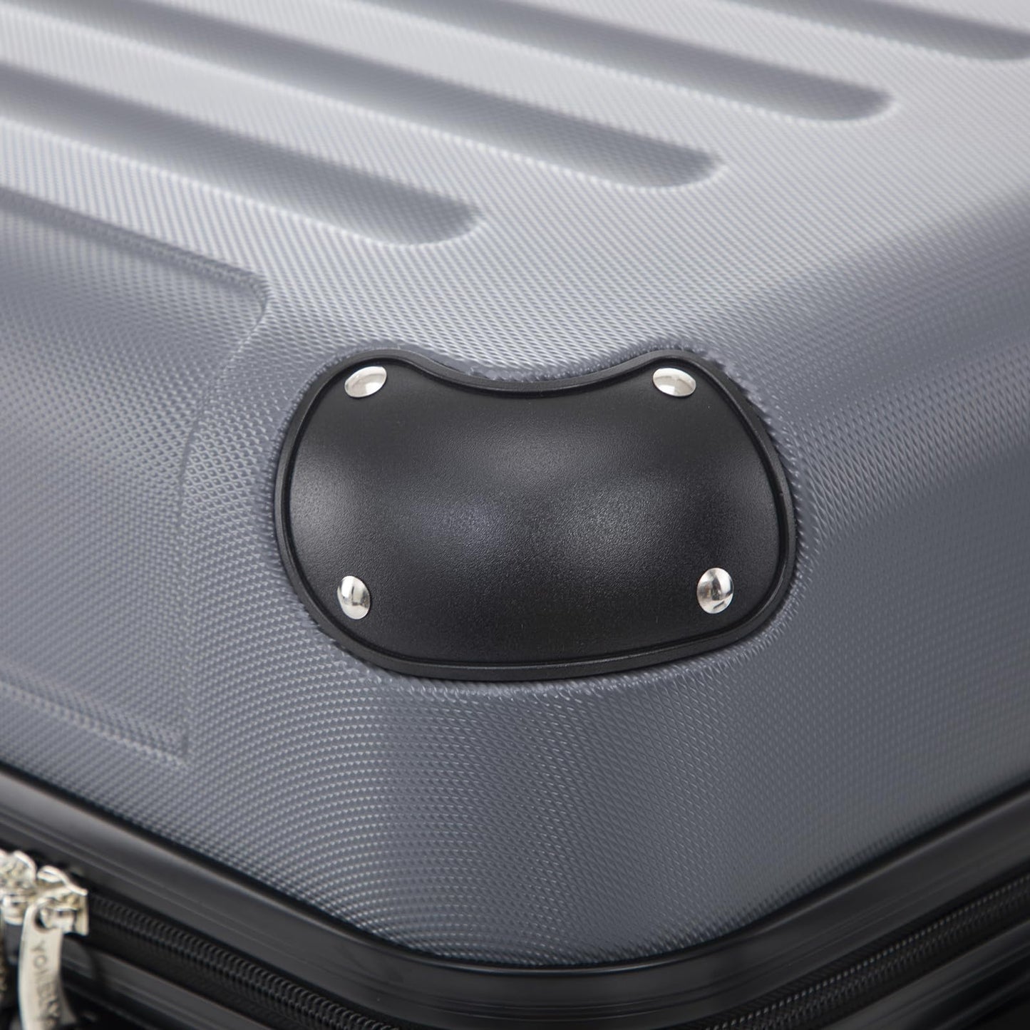 yonsly Koffer Suitcase XL Grau, Trolley Reisekoffer, Rollkoffer Handgepäck mit 4 Rollen 360°, ABS Hartschalen, Sicherheitsschloss, Weicher Gummigriff, 210D-Futter