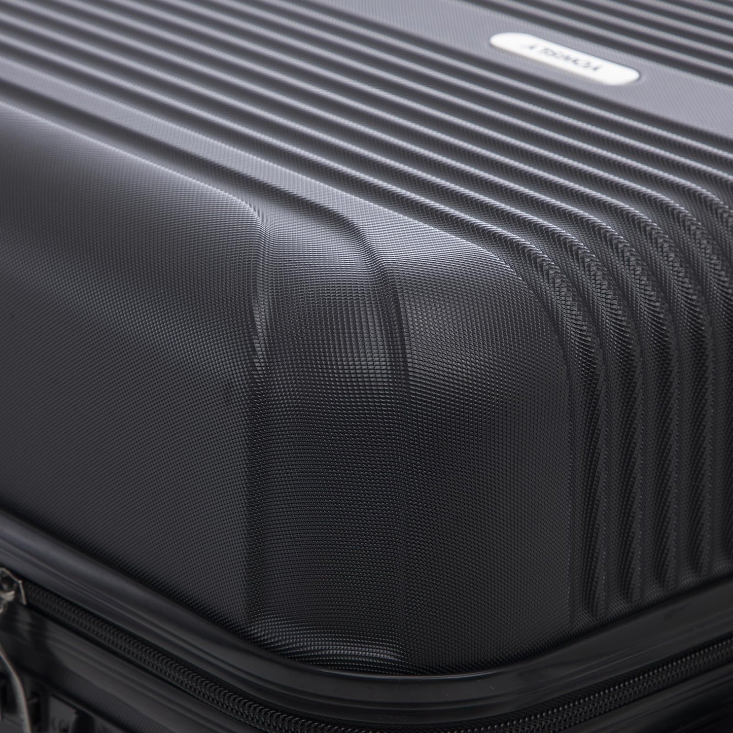 yonsly Koffer Trolley Reisekoffer Suitcase Set, Rollkoffer Handgepäck, Kofferset, Gepäckset mit 4 Rollen 360°, ABS Hartschalen, Zahlenschloss, Weicher Gummigriff (3er Set, M,L&XL, Schwarz)