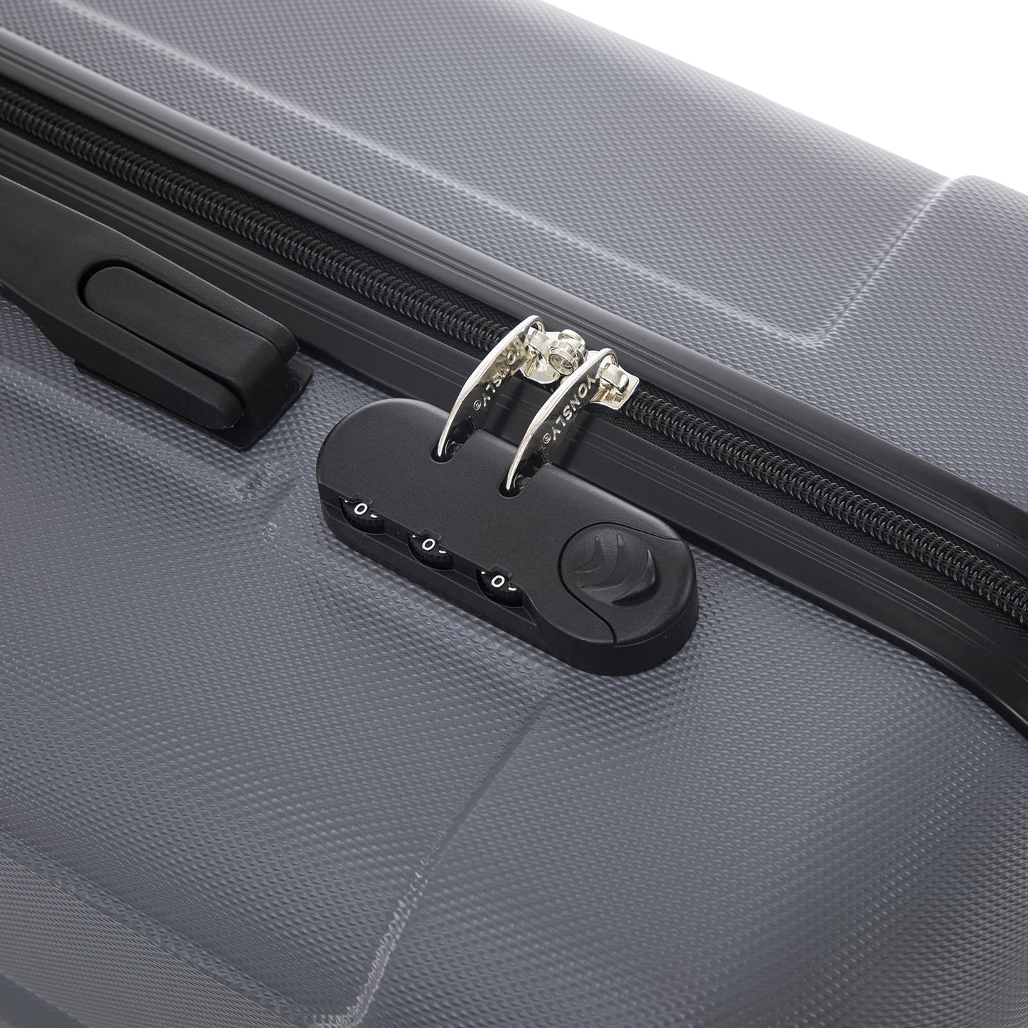 yonsly Koffer Suitcase XL Grau, Trolley Reisekoffer, Rollkoffer Handgepäck mit 4 Rollen 360°, ABS Hartschalen, Sicherheitsschloss, Weicher Gummigriff, 210D-Futter