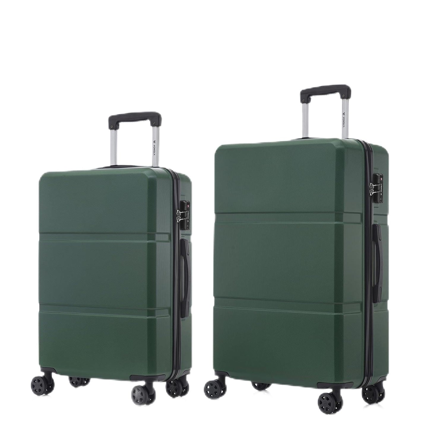 YONSLY® Premium Suitcase with TSA Lock, YKK Zipper Hardside Luggage Trolley Cabin Suitcase Roller Suitcase Carry-on with 4 Wheels (L-XL Set)
