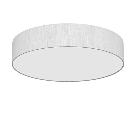 LQWELL Round Fabric Ceiling Light, Linen Lampshade, E27 x6, max 50W, Ø50/60cm, Grey/Natural Color