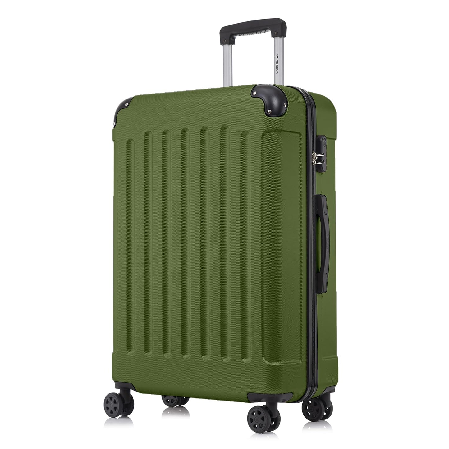 YONSLY® Suitcase, Trolley Travel Suitcase, Rolling Suitcase Carry-On with 4 x 360° Wheels, Hard-Shell Travel Suitcase, Combination Lock, Soft Rubber Handle