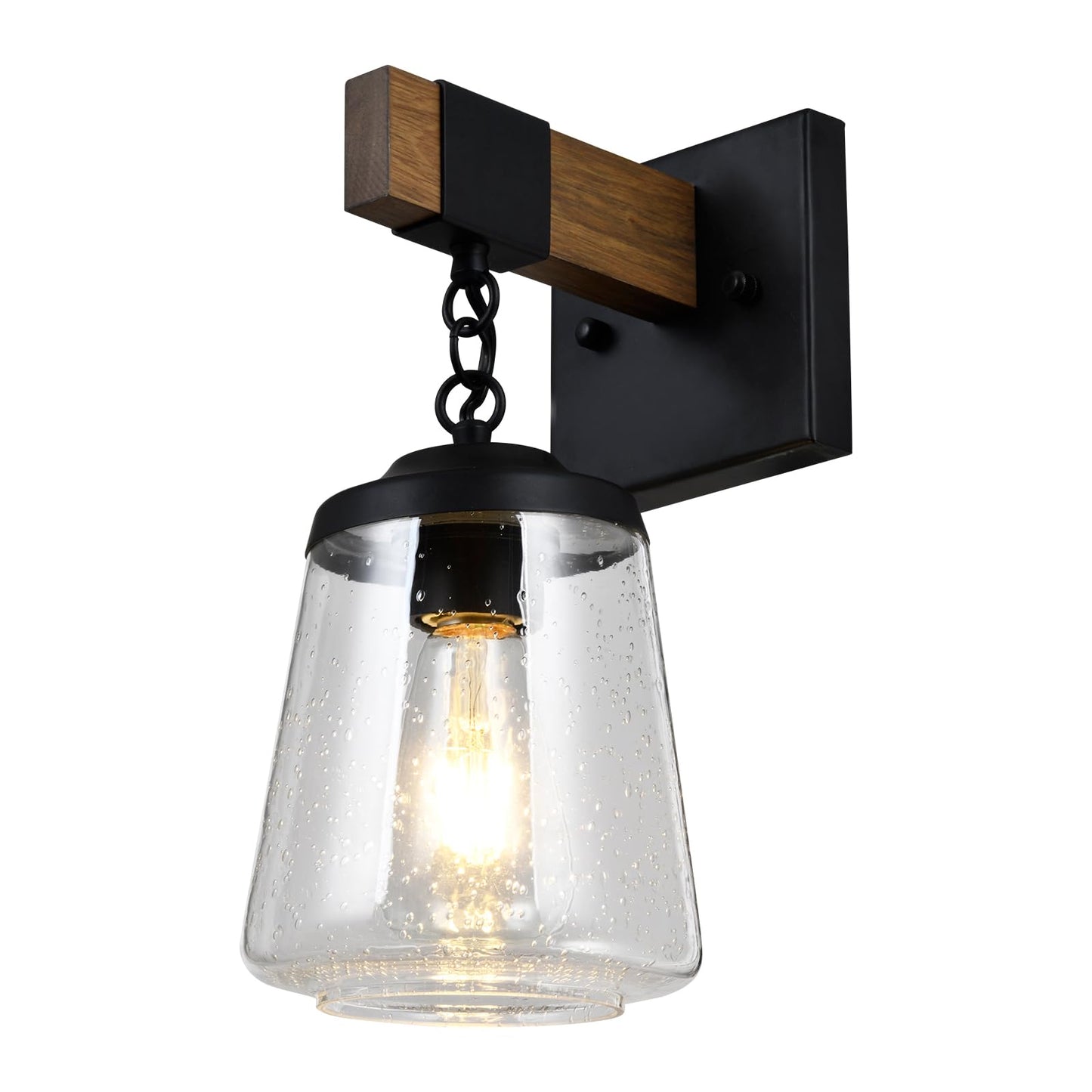 LQWELL® E26 Wall Sconce, LED Wall Lamp, Indoor Wall Lighting, Retro Industrial Style Wall Spotlight, for Studio, Bar Counter, Hotel, Bedroom, Living Room, Stairway, Hallway, Basement, Matte Black