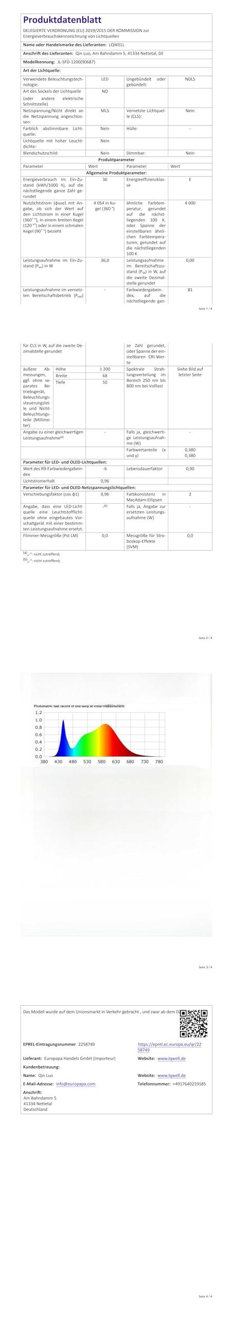 LQWELL LED Feuchtraumleuchte, LED Röhre 120x6.8x5cm IP65 Wasserfest, 36W 4050LM 4000K, Deckenleuchte Lange als Kellerleuchte, Wannenleuchte, Nassraumleuchte, Garagelampe, Werkstattlampe, 5 Stück
