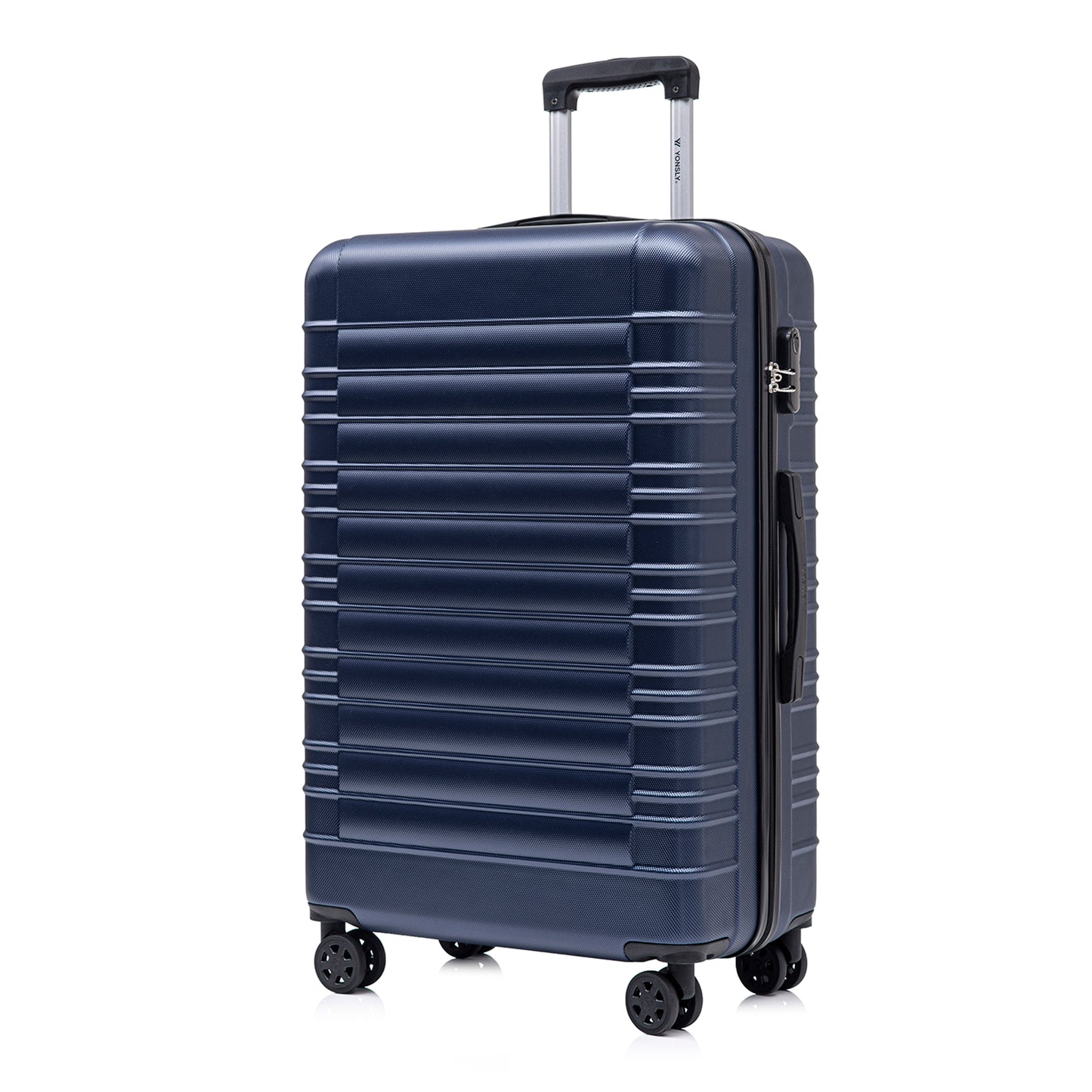 YONSLY® Suitcase, Trolley Suitcase, Cabin Luggage with 4 360° Wheels, Hardshell Suitcase, Combination Lock, Soft Rubber Handle