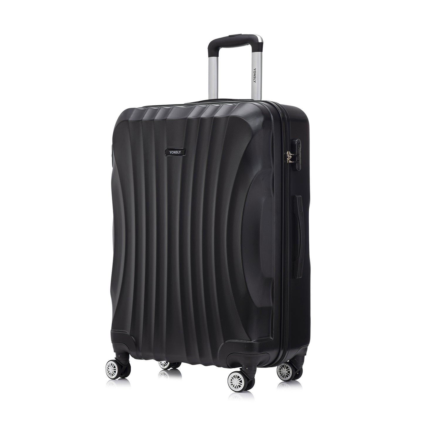 YONSLY® Trolley Reisekoffer Set, Rollkoffer Handgepäck, Kabinenkoffer, Koffer Suitcase, Hartschalenreisekoffer mit 4 Rollen 360°, Zahlenschloss, Weicher Gummigriff