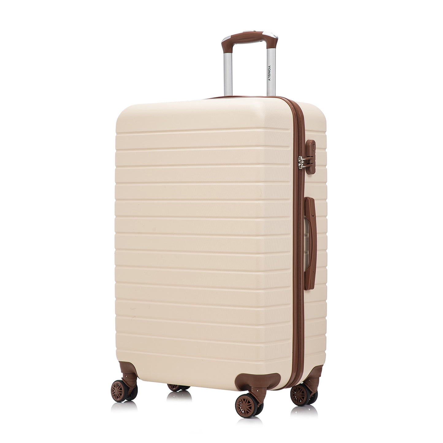 YONSLY® Reisekoffer Trolley Rollkoffer Handgepäck Set, Kabinenkoffer, Hartschalenreisekoffer Koffer Suitcase mit 4 Rollen 360°, Zahlenschloss, Weicher Gummigriff