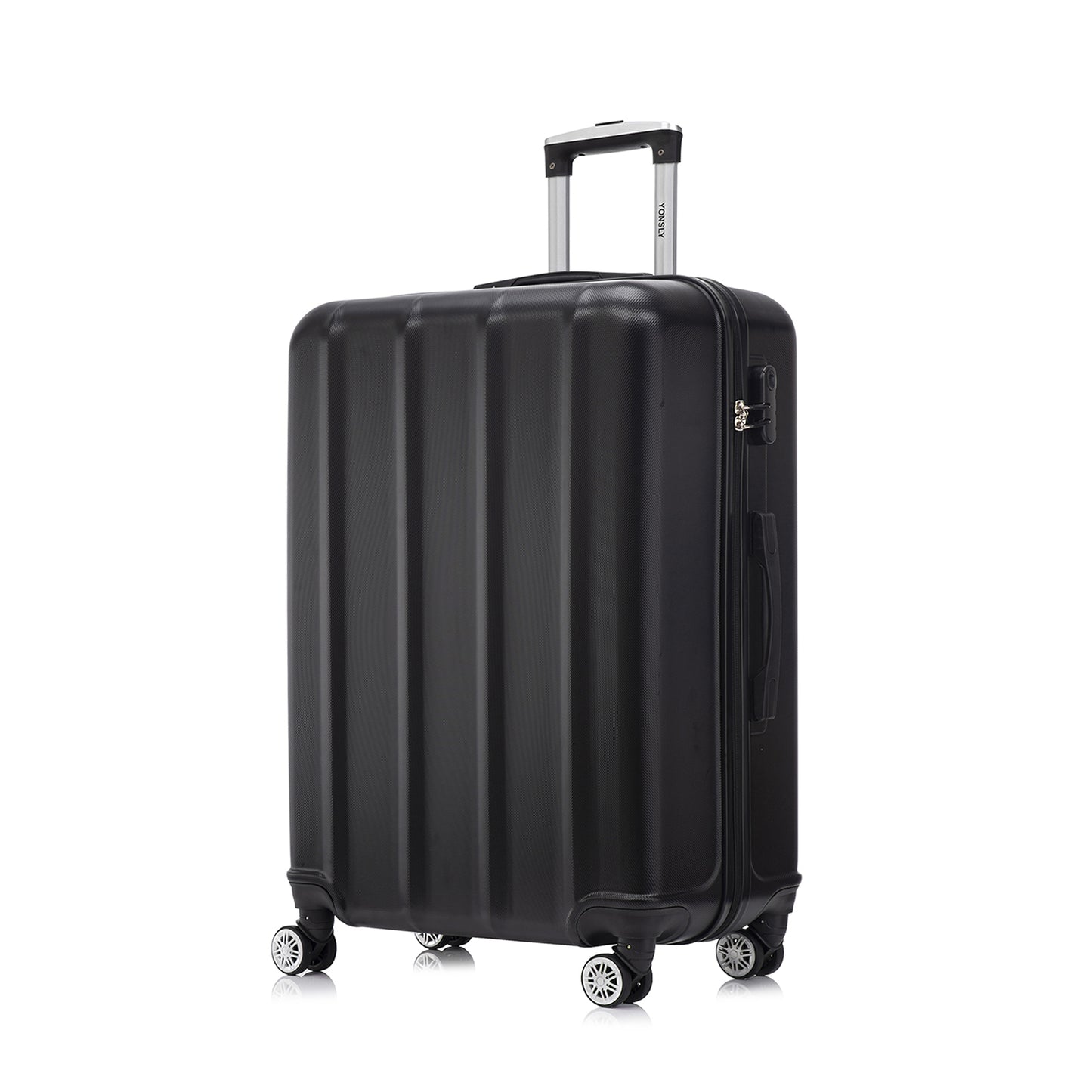 YONSLY® Reisekoffer Trolley Rollkoffer Handgepäck Set, Kabinenkoffer, Hartschalenreisekoffer Travel Koffer Suitcase mit 4 Rollen 360°, Zahlenschloss, Weicher Gummigriff