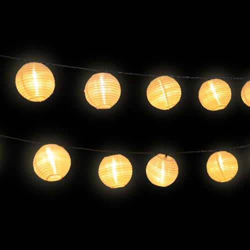 Lowell® Solar Fairy Lights Outdoor Lanterns, Solar Lanterns 8M 30 LED 2 Modes, Waterproof Solar Hanging Lamp Garden Decoration Warm White for Balcony, Wedding, Yard, Party, Christmas (2 PCS)
