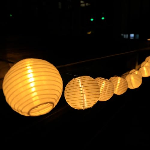 Lowell® Solar Fairy Lights Outdoor Lanterns, Solar Lanterns 8M 30 LED 2 Modes, Waterproof Solar Hanging Lamp Garden Decoration Warm White for Balcony, Wedding, Yard, Party, Christmas (1 PCS)