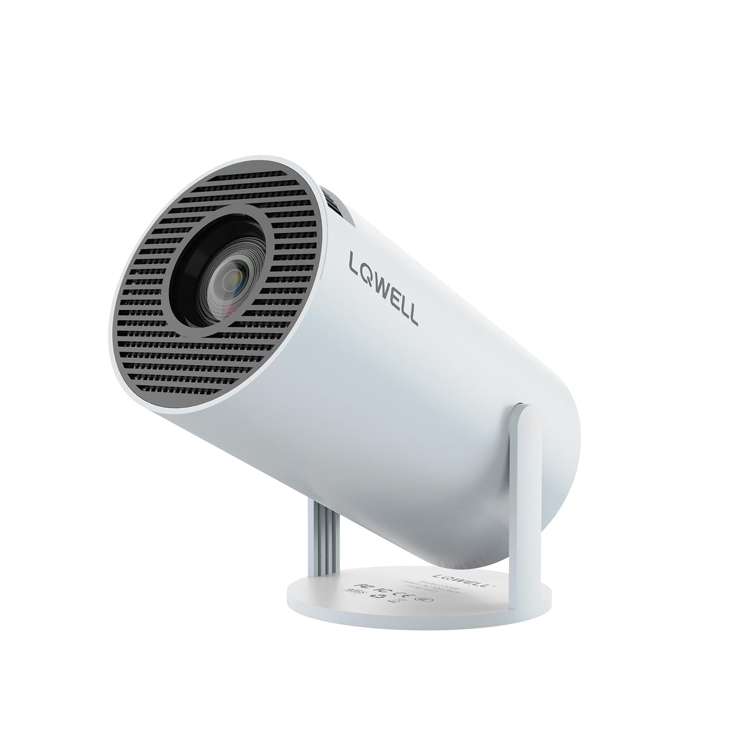 LQWELL® projector, mini projector, supports WiFi 6, BT5.0 with 11.0 Android OS, automatic keystone correction, 180 degree angle, 130 inch display for phone/PC/lap/PS5/Xbox/stick, 4K home cinema, HDMI , Blue