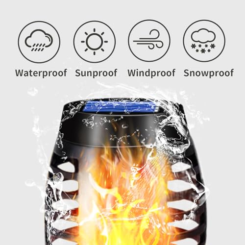 LQWELL® Solar Lights Solar Torch Light for Outdoor Garden 24 Pieces 12 LED Solar Lamp with Realistic Flame Effect IP65 Waterproof Garden Torches Solar Path Backyards Lawn Lighting (24 PCS)