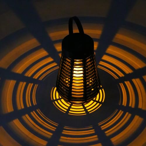 LQWELL Solar Lamps for Outdoor Gardens, Waterproof Solar Lanterns, Rattan Outdoor Garden Lights, Warm White, Set of 2 for Yard, Room, Party Festival Decoration