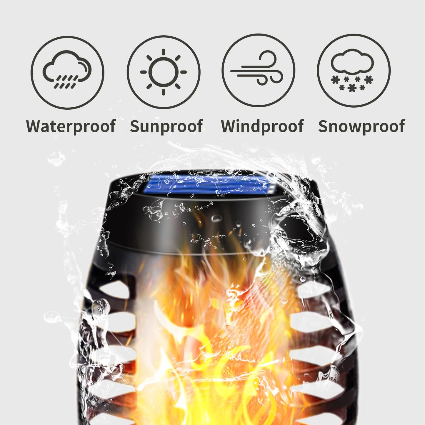 LQWELL® Solar Lights Solar Torch Light for Outdoor Garden 6 Pieces 12 LED Solar Lamp with Realistic Flame Effect IP65 Waterproof Garden Torches Solar Path Backyards Lawn Lighting (6 PCS)