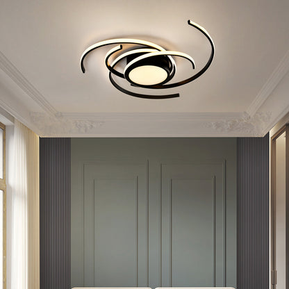 LQWELL ® Ceiling light LED ceiling lamp, 40W 3000K kitchen lamp modern bedroom lamp made of aluminum black white for living room bedroom kitchen balcony hallway basement office, 750 * 750 * 100mm