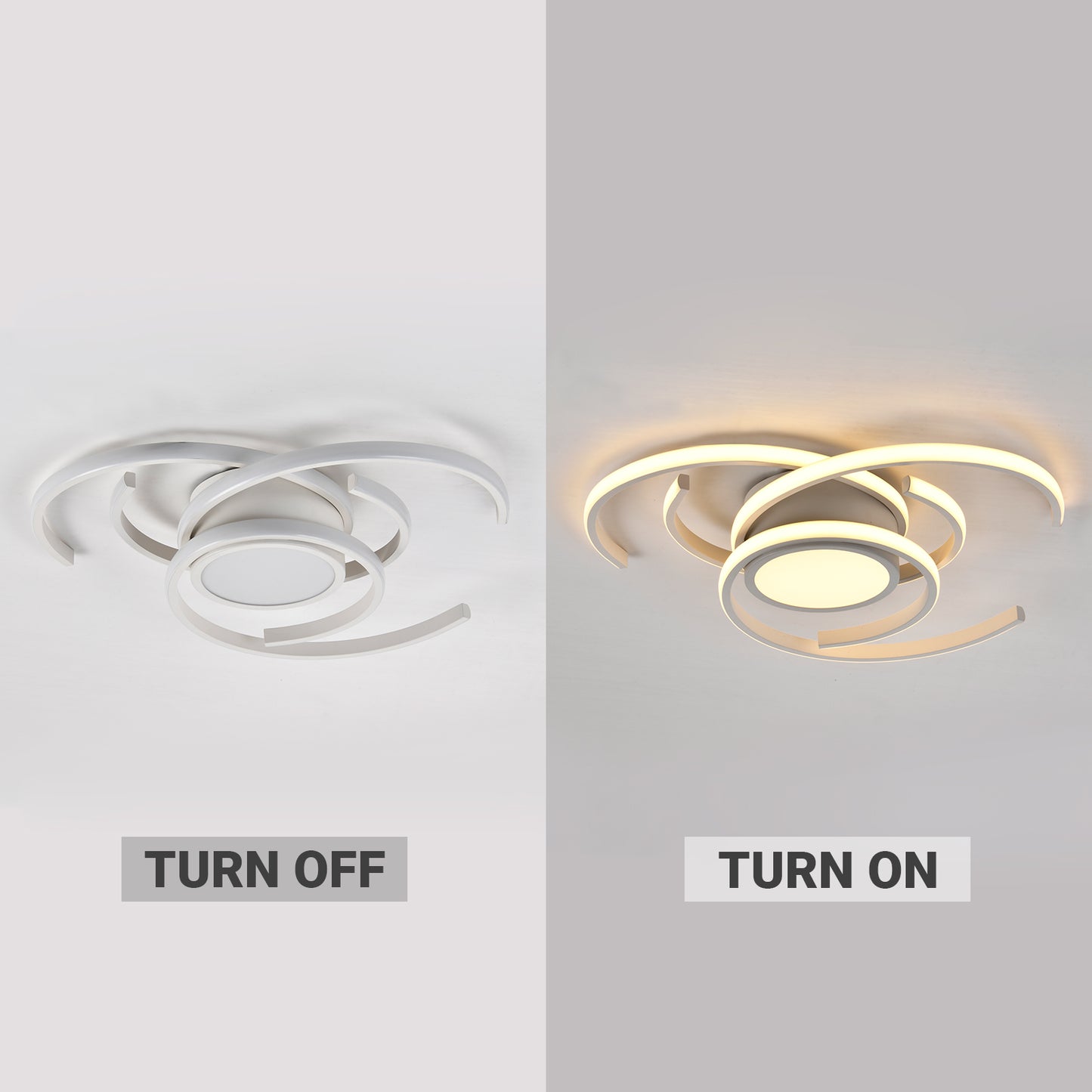 LQWELL ® Deckenleuchte LED Deckenlampe, 33W 3000K Küchenlampe Modern Schlafzimmerlampe aus Aluminium Schwarz Weiß für Wohnzimmer Schlafzimmer Küche Balkon Flur Keller Büro, 560 * 560 * 100mm