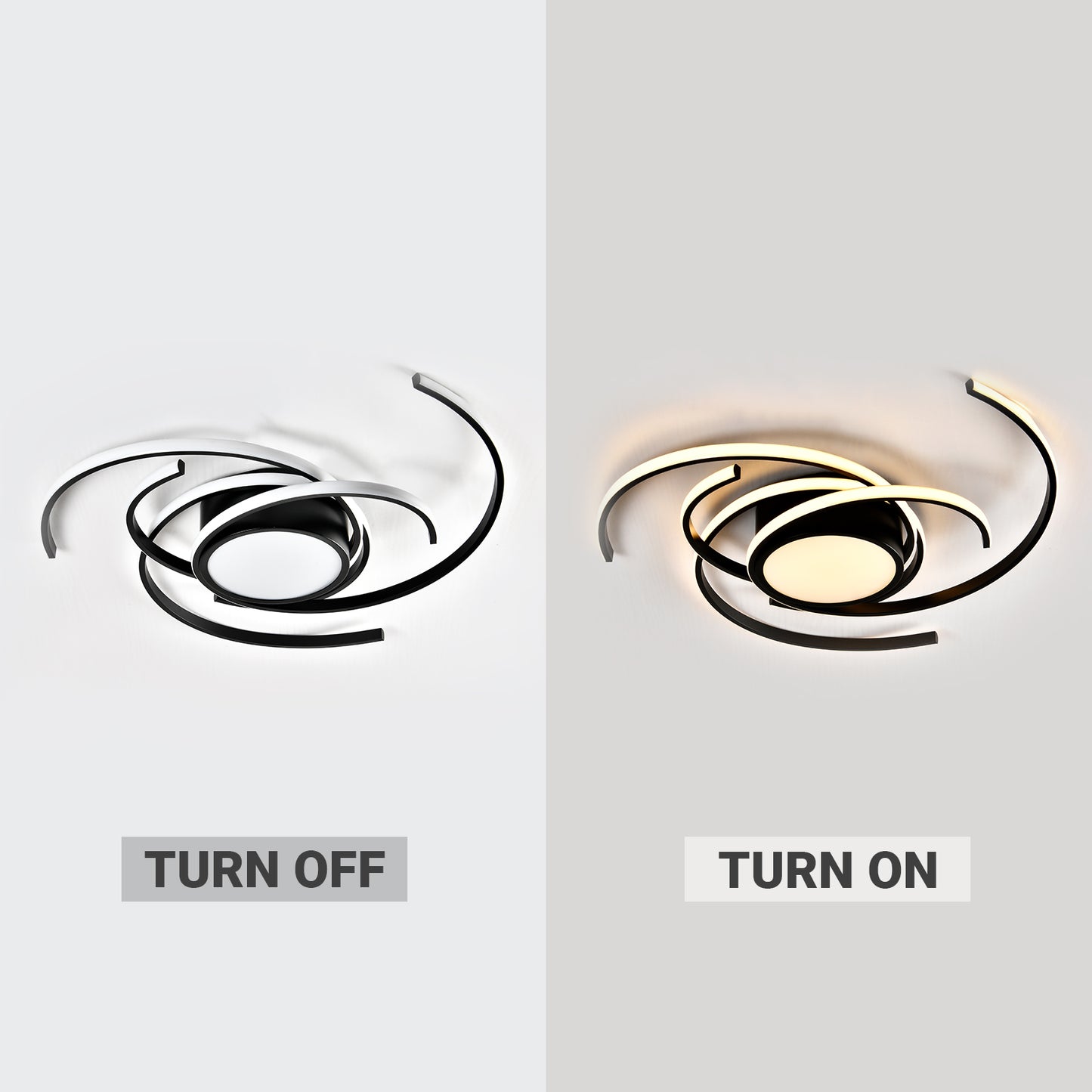 LQWELL ® Deckenleuchte LED Deckenlampe, 40W 3000K Küchenlampe Modern Schlafzimmerlampe aus Aluminium Schwarz Weiß für Wohnzimmer Schlafzimmer Küche Balkon Flur Keller Büro, 750 * 750 * 100mm