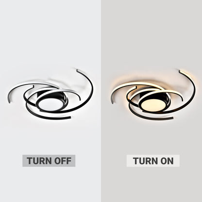 LQWELL ® Ceiling light LED ceiling lamp, 40W 3000K kitchen lamp modern bedroom lamp made of aluminum black white for living room bedroom kitchen balcony hallway basement office, 750 * 750 * 100mm