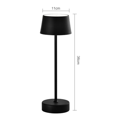 LQWELL® LED Table Lamp, Touch Dimmable Desk Lamp Type-C USB Bedside Lamp Adjustable Brightness for Indoor Living Room Bedroom Dinner Hotel Bar Restaurant, Black