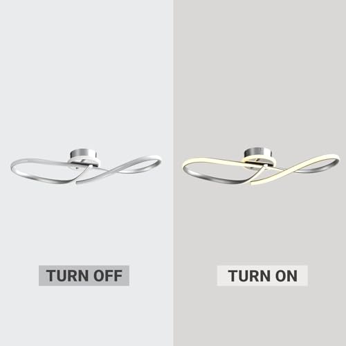 LQWELL ® Ceiling light LED ceiling lamp, 26W 3000K kitchen lamp modern bedroom lamp made of aluminum for living room bedroom kitchen balcony hallway basement office, 680 * 260 * 120mm