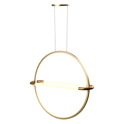 LQWELL® Moderne LED-Pendelleuchte, einfache Pendelleuchte, geeignet für Küche, Wohnzimmer, Schlafzimmer, Esszimmer, Café, Metall-Pendelleuchte, Deckenleuchte, Gold