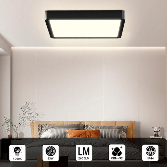 LQWELL® Ceiling Light LED Ceiling Lamp, IP44 Waterproof Bathroom Lamp Square Flat 23W 4000K 2400LM Modern Simple Lamp Thin for Living Room Bathroom Bedroom Kitchen Balcony Basement Office, 300 * 25mm