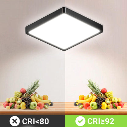 LQWELL® Ceiling Light LED Ceiling Lamp, IP44 Waterproof Bathroom Lamp Square Flat 18W 6000K 1600LM Modern Simple Lamp Thin for Living Room Bathroom Bedroom Kitchen Hallway Basement Office, 220 * 24mm
