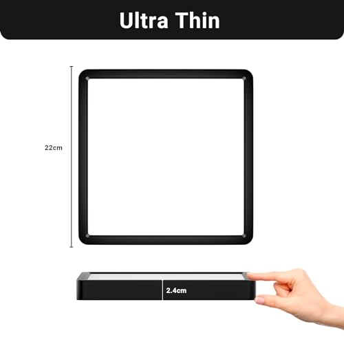 LQWELL® Ceiling Light LED Ceiling Lamp, IP44 Waterproof Bathroom Lamp Square Flat 18W 6000K 1600LM Modern Simple Lamp Thin for Living Room Bathroom Bedroom Kitchen Hallway Basement Office, 220 * 24mm