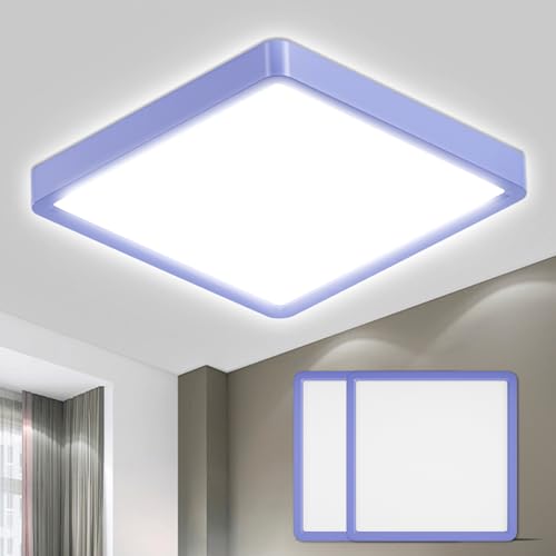 LQWELL® Ceiling Light LED Ceiling Lamp, IP44 Waterproof Bathroom Lamp Square Flat 18W 6000K 1600LM Modern Simple Lamp Thin for Living Room Bathroom Bedroom Kitchen Hallway Basement Office, 220 * 24mm