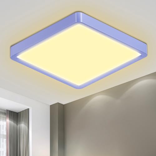 LQWELL® Ceiling Light LED Ceiling Lamp, IP44 Waterproof Bathroom Lamp Square Flat 18W 3000K 1600LM Modern Simple Lamp Thin for Living Room Bathroom Bedroom Kitchen Hallway Basement Office, 220 * 24mm