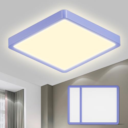 LQWELL® Deckenleuchte LED Deckenlampe, IP44 Wasserfest Badlampe Quadrat Flach 18W 4000K 1600LM Modern Schlicht Lampe Dünn für Wohnzimmer Badezimmer Schlafzimmer Küche Flur Keller Büro, 220 * 24mm